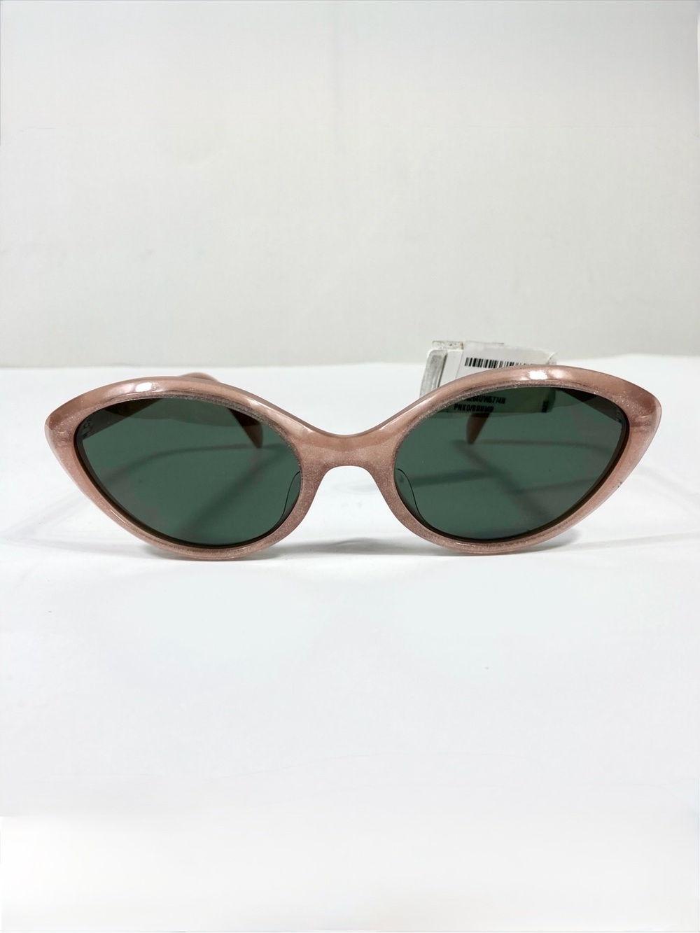 Celine Triomphe Thin Acetate Cat Eye Sunglasses Pink Glitter Green NEW CL40264U